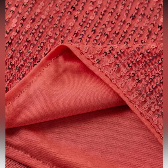 Plus Size Luxe Sequin V-Neck Tank Top Blouse Shirt Pink - Picture 6 of 15